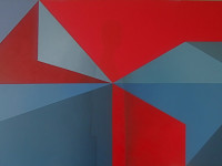 Carmen Valbuena Intuicion del origami en casa materna oleo sobre tela 80 x 140 cm 2016